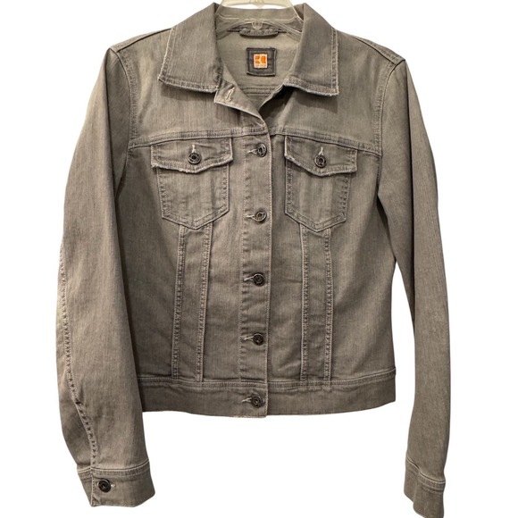 Hugo Boss Orange Other - Hugo Boss Orange Mens Grey Denim Trucker Jacket Stretch Slim Fit Size M